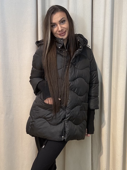 kurtki damskie Kurtka zimowa z kapturem Nero