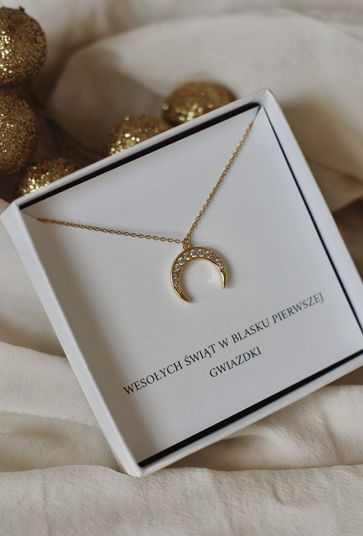 srebrne naszyjniki Naszyjnik Półksiężyc  - Święta