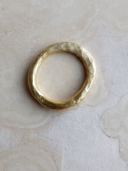 pierścionki złote Pierścionek ZEN nr.1, rustic, owal, mosiądz młotkowany