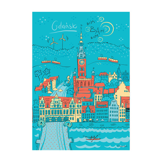 plakaty Plakat A4 Gdańsk Panorama Pion