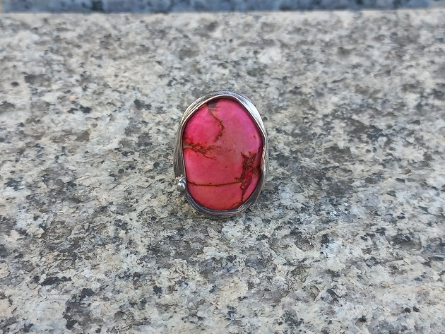 pierścionki - różne Pink - pierścionek regulowany