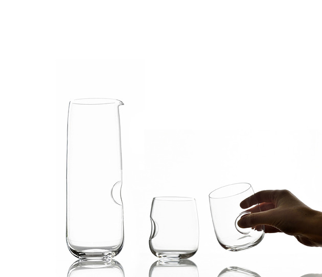szklanki i kieliszki ON FINGER CLEAR / set karafka + 2 szklanki