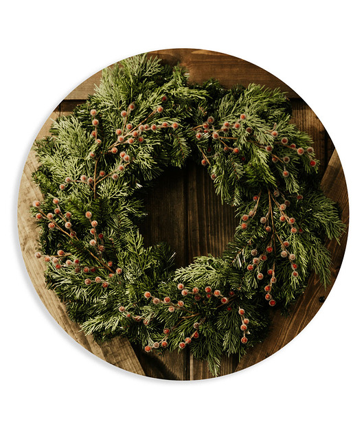 tapety i naklejki ścienne Naklejka (koło) ścienna Klasyczny Wieniec Świąteczny  (koło)