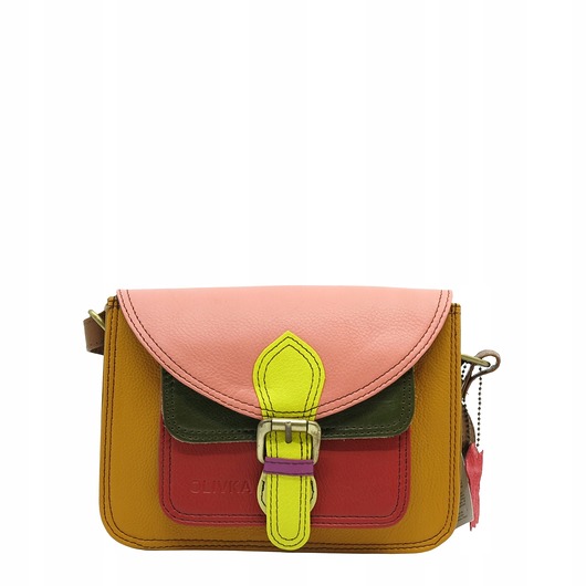 torby na ramię Torebka listonoszka oryginalna skórzana kolorowa elegancka pasek eko OLIVKA