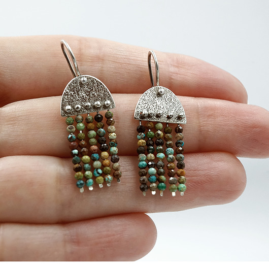 kolczyki wire wrapping Antica na zamówienie