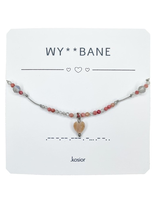 bransoletki na sznurku Bransoletka z Alfabetem Morse Rodonit i Labradoryt