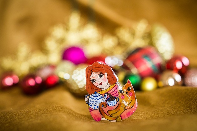 broszki Urocza broszka z kotami