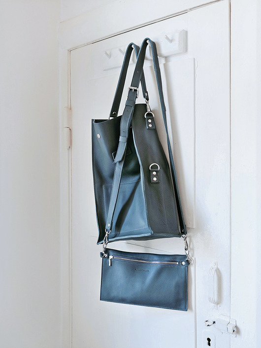 torby na ramię Boxy Bag L Blue - dwuczęściowa torebka