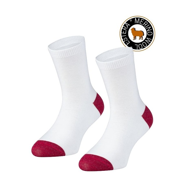 rajstopy i skarpetki dla dziewczynki Białe Skarpetki z Merynosa dla Dzieci