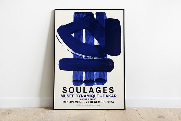 Pierre Soulages - plakat wystawowy Pas De LArt