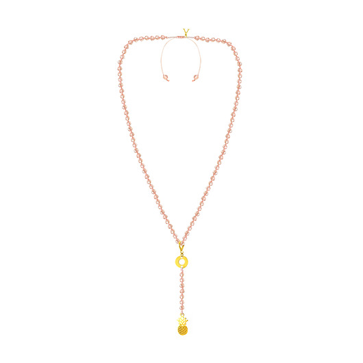 złote naszyjniki Pink Gold Pineapple - Różaniec