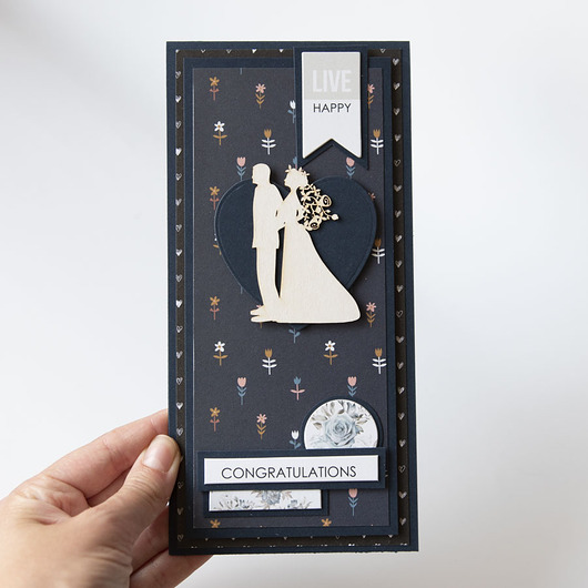 kartki scrapbooking Ręcznie robiona kartka ślubna