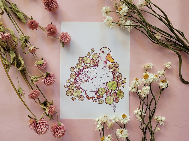 kartki okolicznościowe - wydruki Kaczuszka pocztówka/miniprint A6