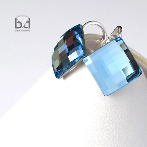Duże Klipsy kryształ Swarovski Black Diamond