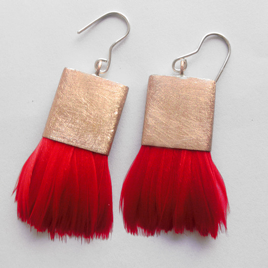 kolczyki z piórami PIÓRKO kolczyki