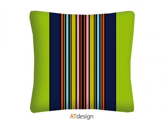 Poszewka z serii folk(o)lor - pasiaki zieleń AT design