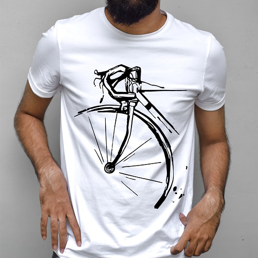 t-shirty męskie Koszulka  z nadrukiem Rowerowy szkic