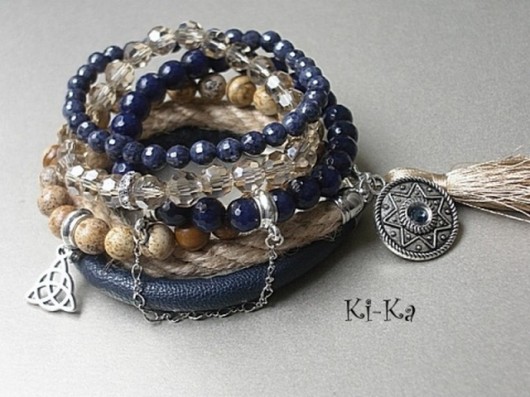 Dark blue and beige /sapphire/ 07-2013/ KiKa pracownia