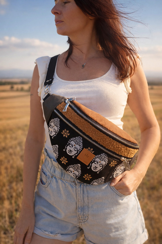 saszetka nerka Maxi nerka damska z żakardu i nubuku Raipur