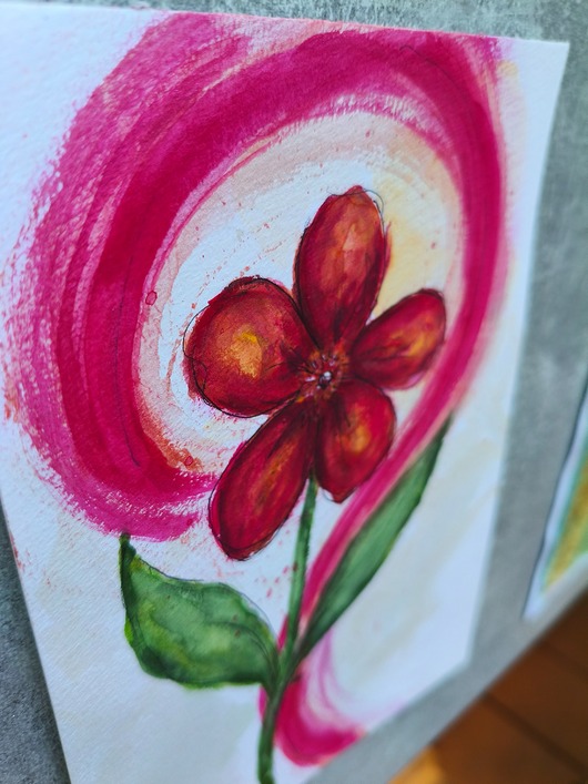 obrazy Barwinek z serii Kwiaty akwarela A5 obraz natura łąka kolekcja