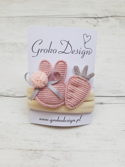 Opaska do włosów króliczek z marchewką GroKo Design