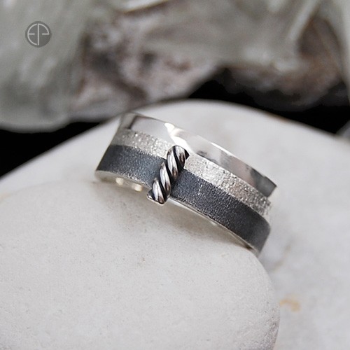 Trio - piaskowana, oksydowana i warkocz MAREMI Jewelry