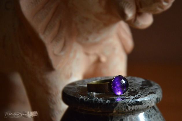 pierścionki - różne Ametyst afrykański Pierścionek vintage