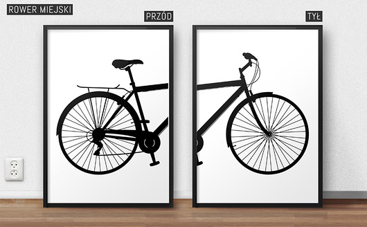 Zestaw 2 plakatów z rowerem miejskim scandiposter
