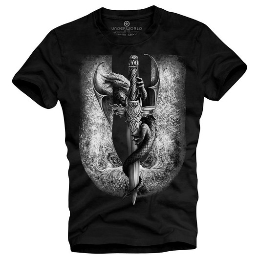 t-shirty męskie T-shirt męski UNDERWORLD Dragon czarny