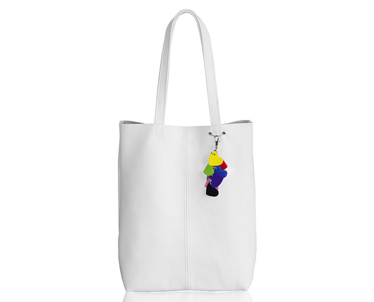 torby na ramię Skórzany worek z breloczkiem