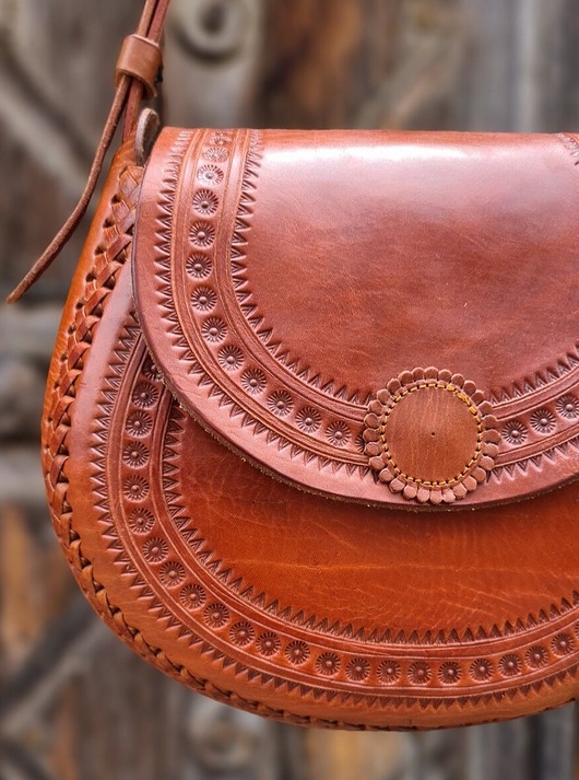 torby na ramię Torebka skórzana ręcznie robiona góralska Isla na ramię wzory