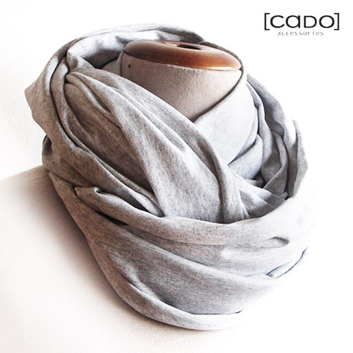 DZIANINOWY KOMIN TUBA SZAL - gray melange CADOaccessories