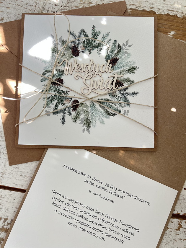 kartki świąteczne Wyjątkowa ręcznie robiona kartka świąteczna na Boże Narodzenie