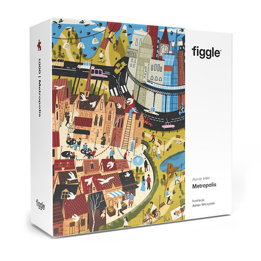 puzzle dla dzieci FIGGLE Puzzle 1000 Metropolis. Ilustracja: Adrian Wilczyński