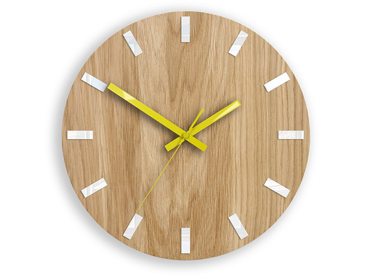 Zegar  ścienny Simple White_Yellow 33,5cm ModernClock