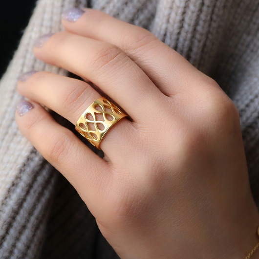  Pierścionek obrączka "ażurowa" szeroka -srebro Coccola JEWELLERY