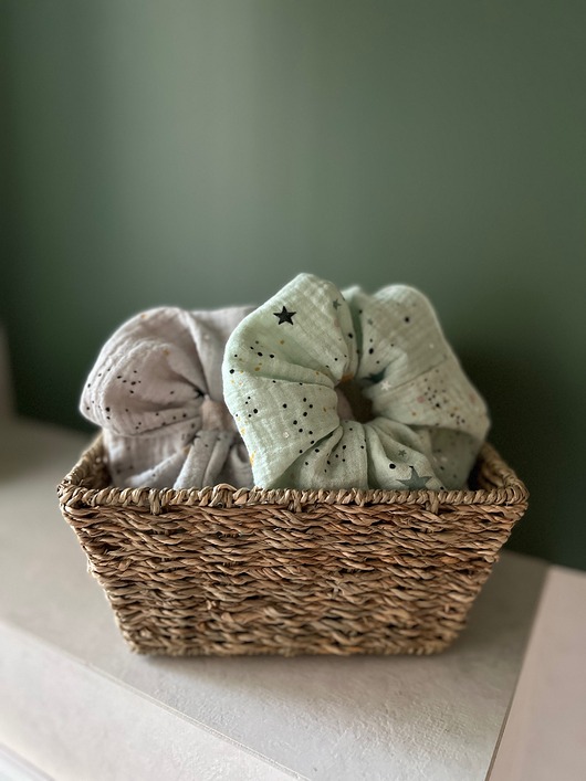 ozdoby do włosów dla dzieci Komplet 2 miękkich gumek muślinowych