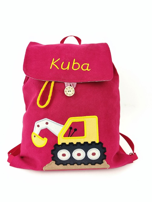 torebki, worki i plecaki dziecięce Personalizowany prezent dla chłopca - plecak z koparką