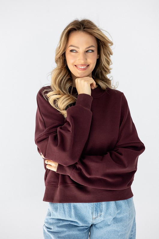 bluza bez kaptura damska Bluza Iconic Wino