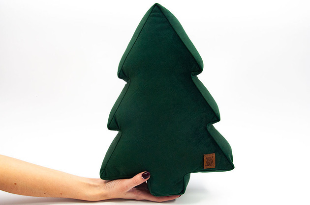 choinki Welurowa poduszka dekoracyjna drzewko choinka.