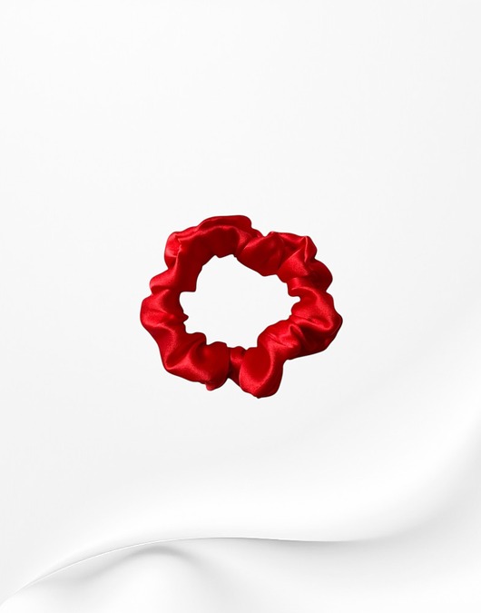 gumki do włosów Jedwabna scrunchie gumka frotka mini czerwona