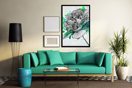 OBRAZ NA PŁÓTNIE - KWIAT RÓŻA  - 50x70cm LUdesign gallery