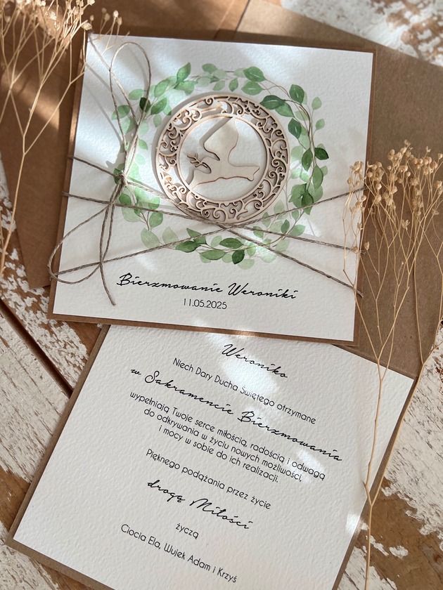 kartki scrapbooking Pamiątka bierzmowania - kartka na bierzmowanie z życzeniami