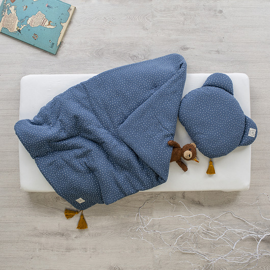 Pościel dziecięca MUŚLIN Niebieska w kropki Cosy Cott
