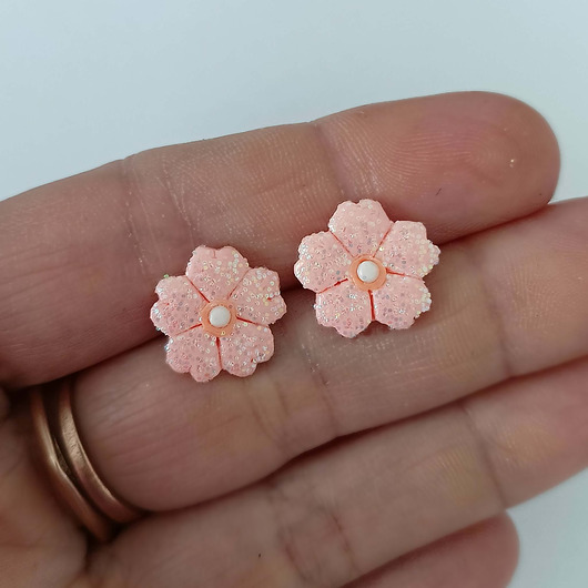 kolczyki z masy plastycznej Małe Kolczyki Kwiatuszki