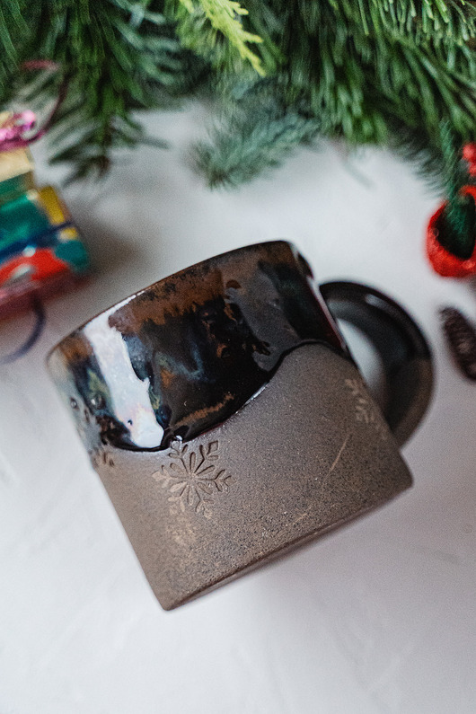 kubki Kubek z uchem ŚNIEŻYNKA