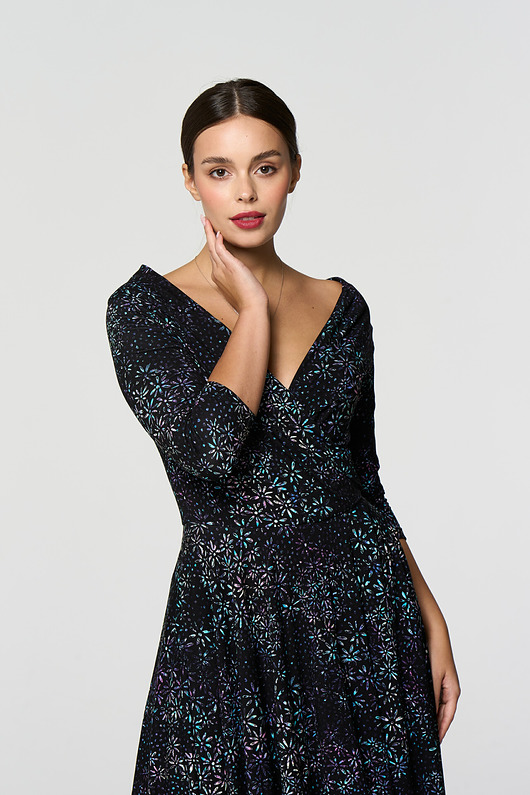 sukienki midi damskie Sukienka MYRTLE niezapominajki