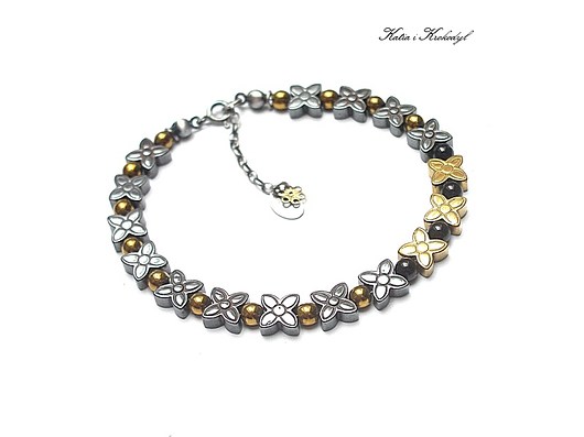 Graphite - gold / flower/ - bransoletka Katia i krokodyl
