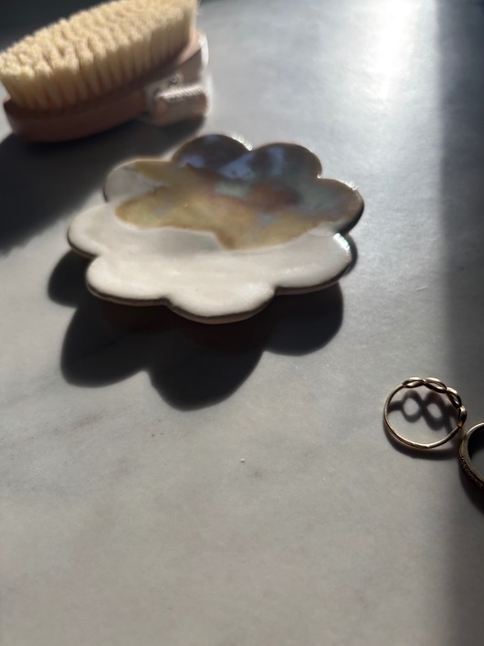 pojemniki na biżuterię Ceramiczna Miseczka Kwiat na Drobiazgi Biżuterię Babie Lato