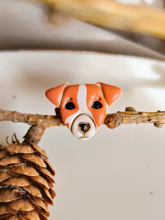 przypinki Pin piesek JRT broszka z wizerunkiem Jack Russell Terrier, dla właściciela psa